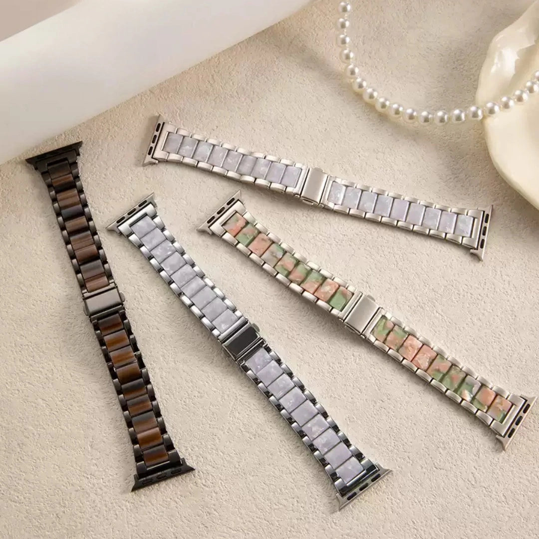 Superbe bracelet en métal et résine