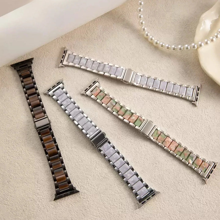 Superbe bracelet en métal et résine