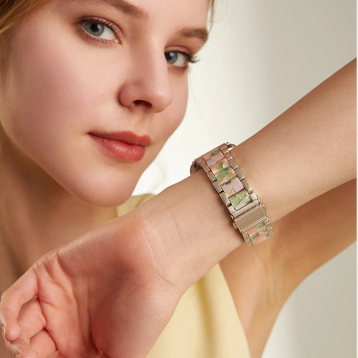 Superbe bracelet en métal et résine