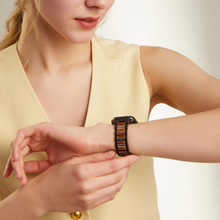 Superbe bracelet en métal et résine