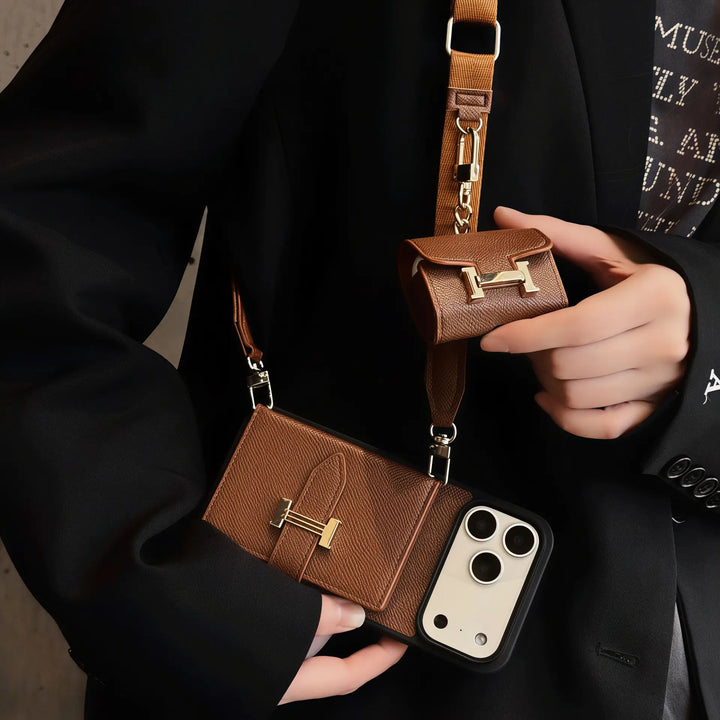 Classic H iPhone Wallet Case + AirPods Case