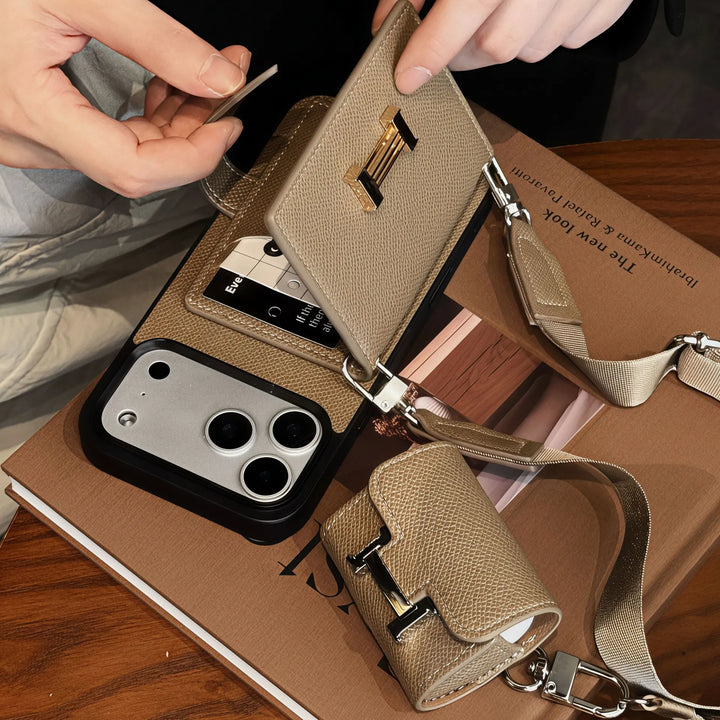 Classic H iPhone Wallet Case + AirPods Case