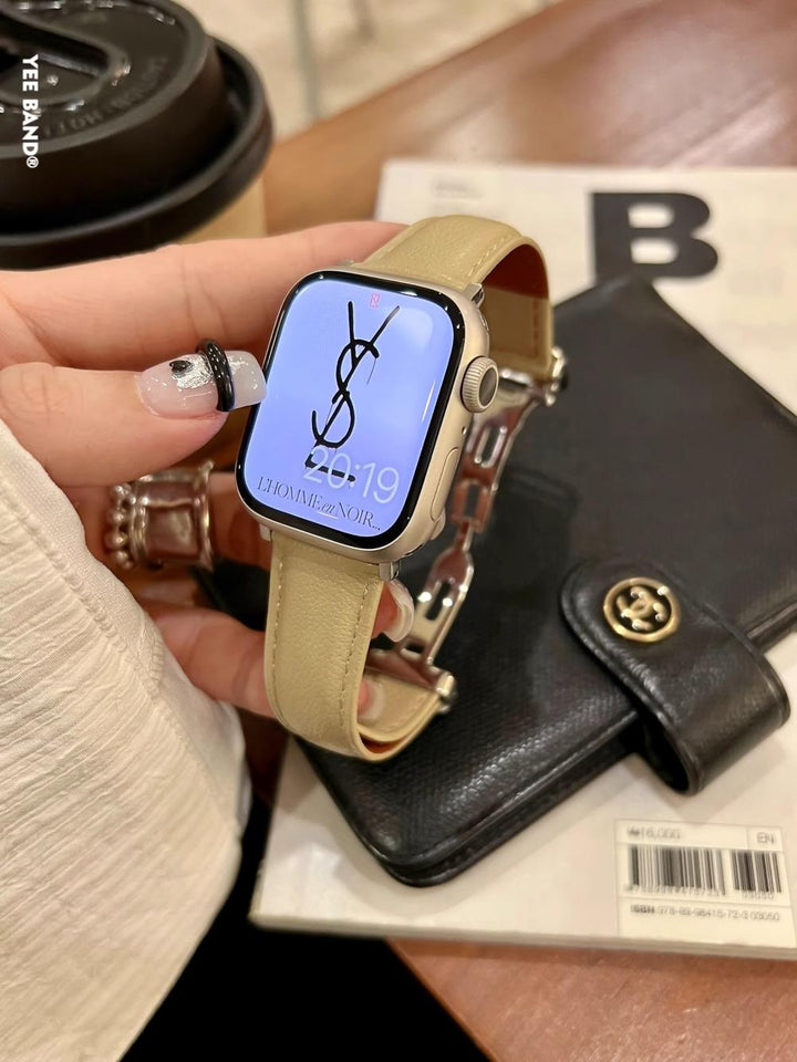Bracelet en cuir en forme de D