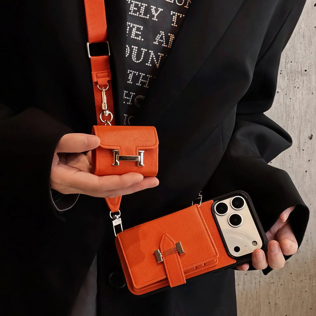 Classic H iPhone Wallet Case + AirPods Case