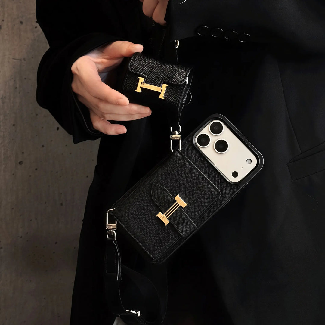 Classic H iPhone Wallet Case + AirPods Case