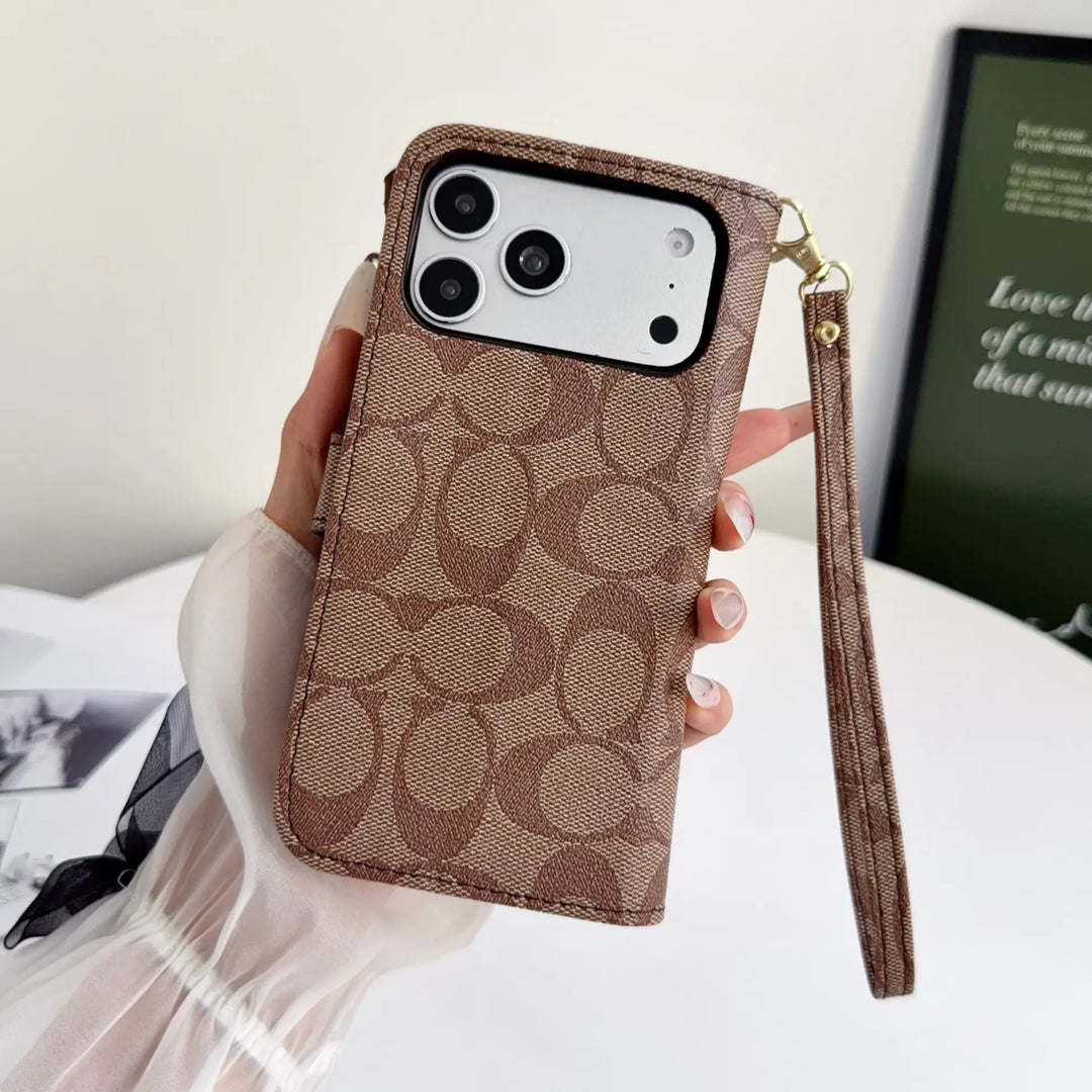 Coach-Style Handheld Wallet Phone Case