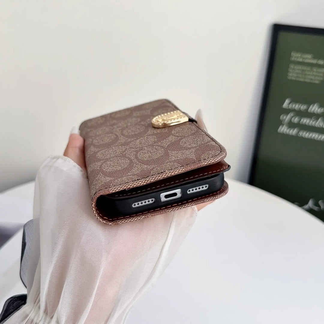 Coach-Style Handheld Wallet Phone Case