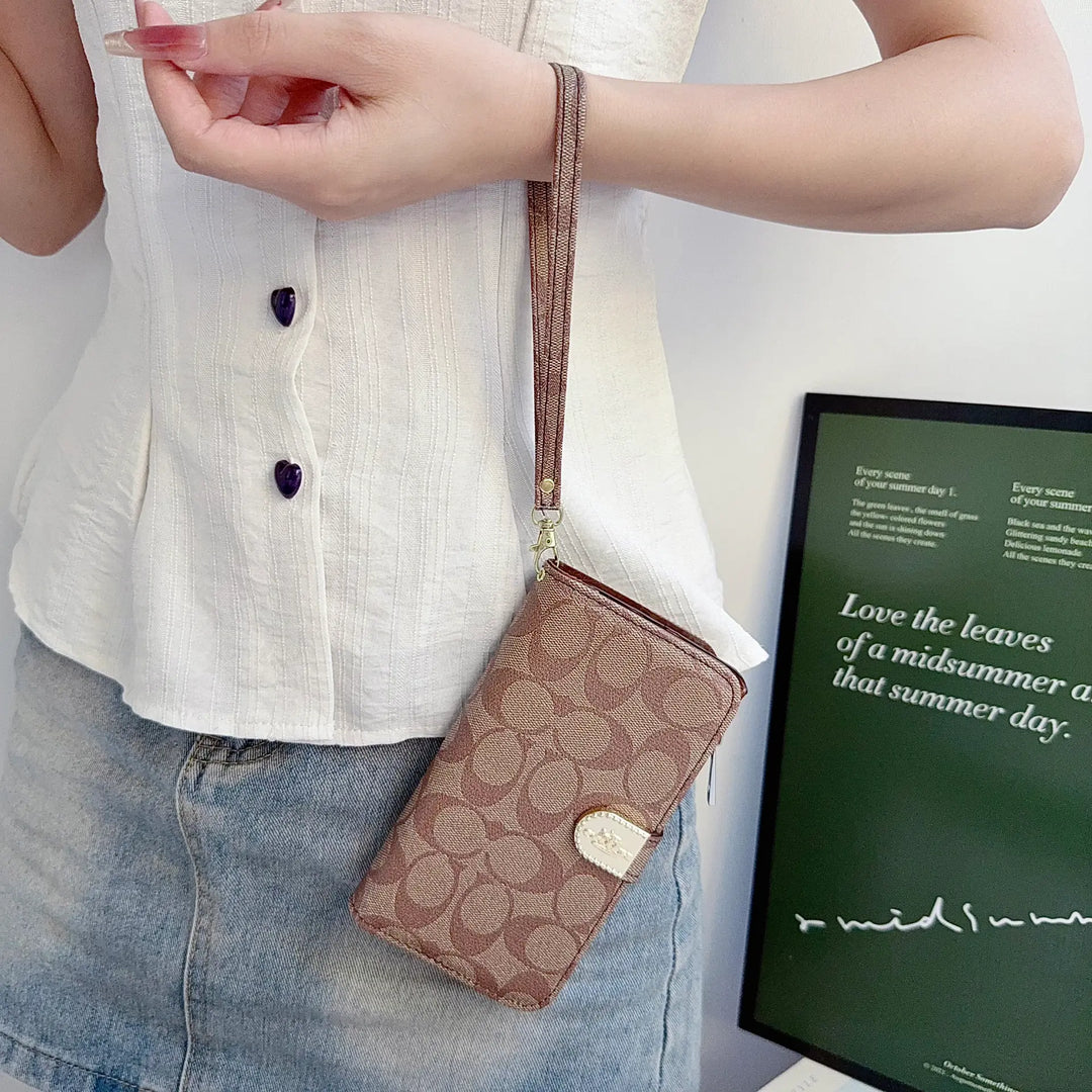 Coach-Style Handheld Wallet Phone Case